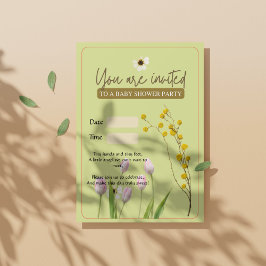 Invitación Un pequeño Chica elegante de flores silvestres Bab