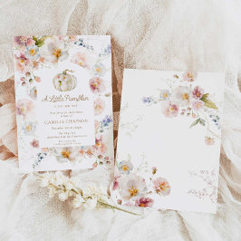 Invitación Un pequeño Chica floral de calabaza Baby Shower