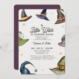 Invitación Un pequeño Chica morado Halloween en Baby Shower