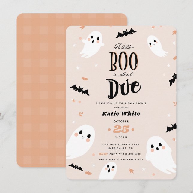 Invitación Un pequeño chicle se debe a la Baby Shower de Hall (Anverso / Reverso)