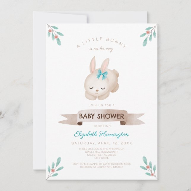 Invitación Un pequeño chico de primavera Baby Shower (Anverso)