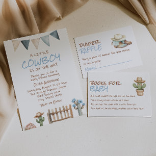 Invitación Un pequeño chico de vaca Rodeo Brown Baby Shower O