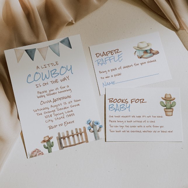 Invitación Un pequeño chico de vaca Rodeo Brown Baby Shower O (Subido por el creador)