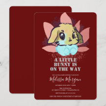 Un pequeño conejito burdeos Baby Shower