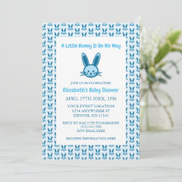 Invitación Un Pequeño Conejito Está En Camino De Baby Shower