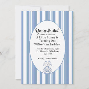 Invitación Un Pequeño Conejo Cumple Un Año