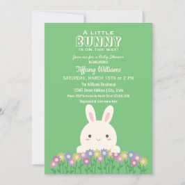 Invitación Un Pequeño Conejo Está En Camino De La Ducha Niña