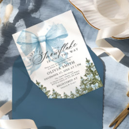 Invitación Un pequeño copo de nieve azul en Baby Shower de in