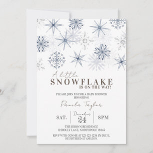 Invitación Un pequeño copo de nieve en camino a Baby Shower