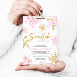 Invitación Un pequeño copo de nieve en camino a Baby Shower