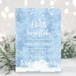 Invitación Un pequeño copo de nieve roció Baby Shower
