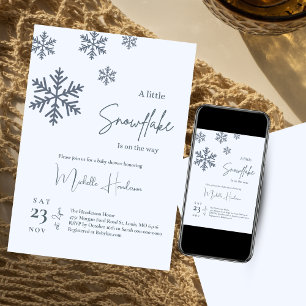 Invitación Un pequeño copo de nieve va camino a Baby Shower