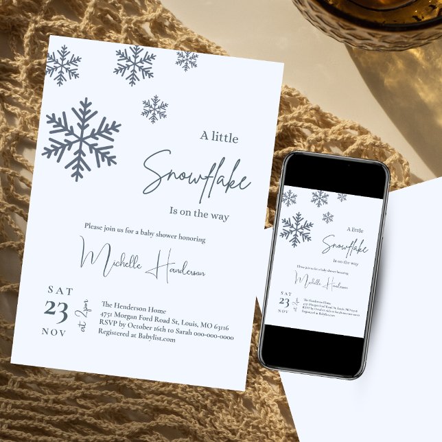Invitación Un pequeño copo de nieve va camino a Baby Shower (Subido por el creador)