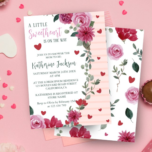 Invitación Un pequeño corazón valentino amor bebé ducha (Subido por el creador)