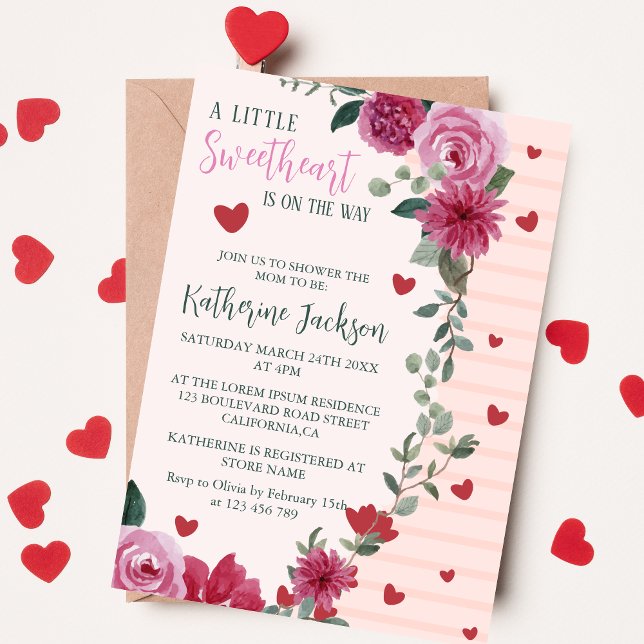 Invitación Un pequeño corazón valentino amor bebé ducha (Subido por el creador)