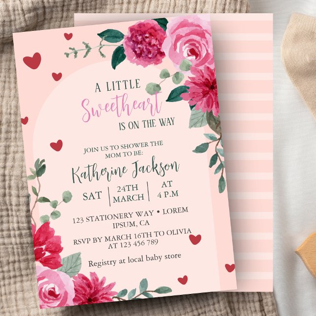 Invitación Un pequeño corazón valentino amor bebé ducha (Subido por el creador)