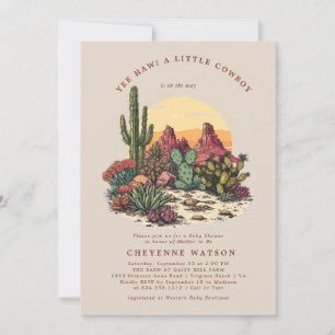 Invitación Un pequeño Cowboy Western Baby Shower