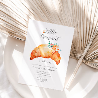 Invitación Un Pequeño Croissant Está En Camino De Baby Shower