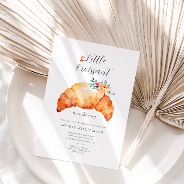 Invitación Un Pequeño Croissant Está En Camino De Baby Shower (Subido por el creador)