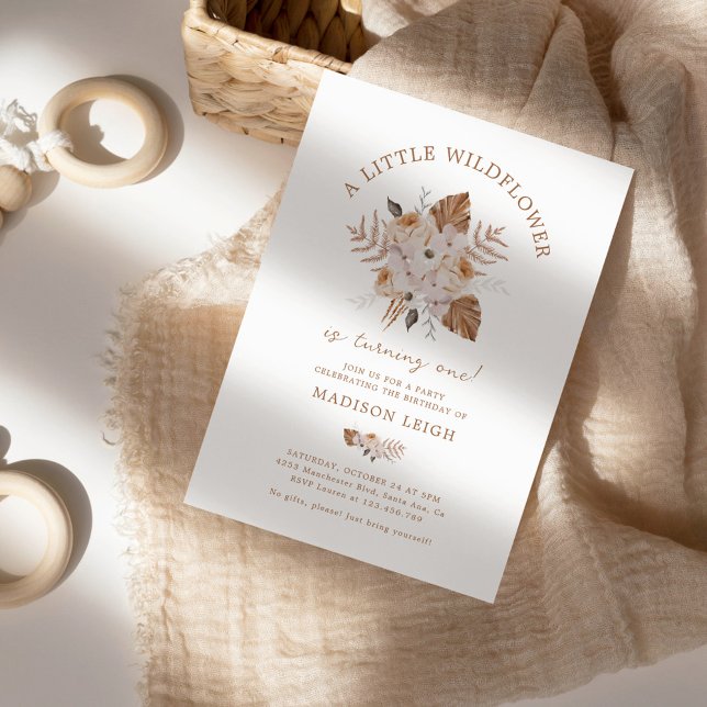 Invitación Un pequeño cumpleaños de flores silvestres Terraco (Subido por el creador)