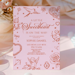Invitación Un pequeño día de San Valentín para la futura mamá