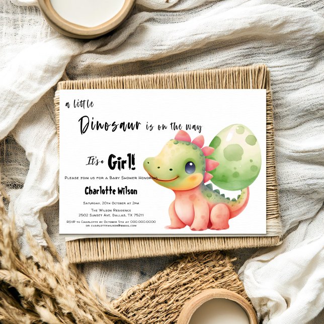 Invitación Un pequeño dinosaurio está en camino a Baby Shower (Subido por el creador)