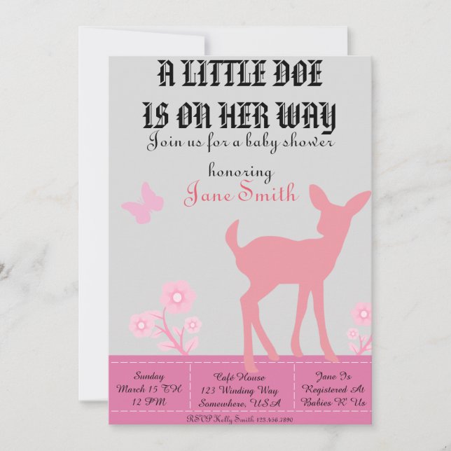 Invitación Un pequeño Dote (Anverso)
