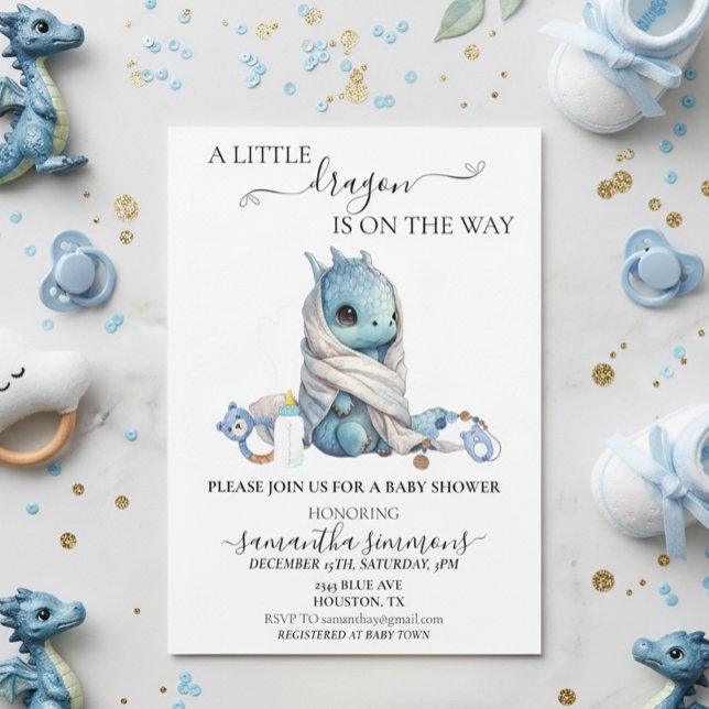 Invitación Un pequeño dragón está en camino a Baby Shower (Subido por el creador)