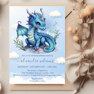 Invitación Un pequeño dragón está en camino a Baby Shower