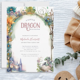 Invitación Un pequeño dragón está en camino a Baby Shower
