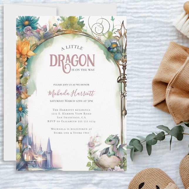 Invitación Un pequeño dragón está en camino a Baby Shower (Subido por el creador)