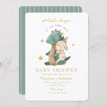 Invitación Un pequeño dragón está en camino a Baby Shower<br><div class="desc">Dragón acuático con ducha de bebé</div>