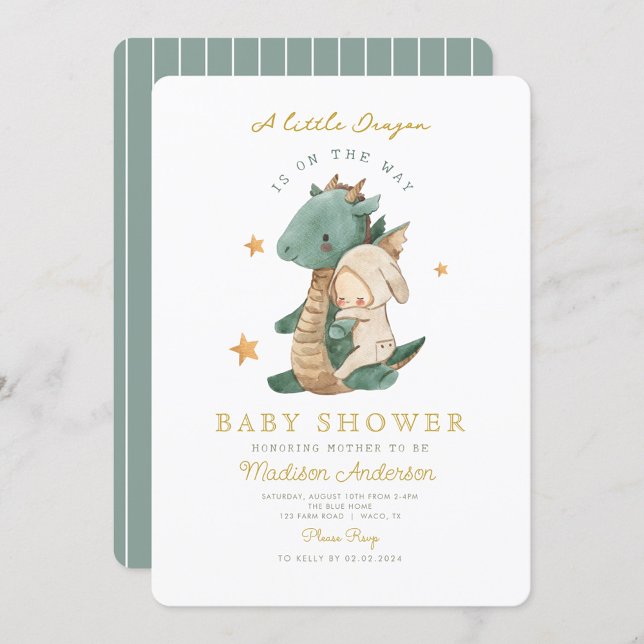 Invitación Un pequeño dragón está en camino a Baby Shower (Subido por el creador)
