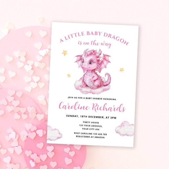 Invitación Un pequeño dragón está en camino a Baby Shower (Subido por el creador)