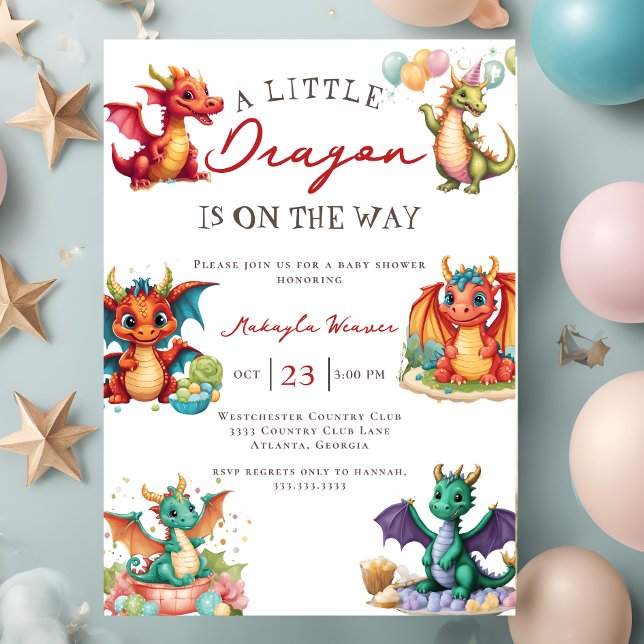 Invitación Un pequeño dragón está en camino a Baby Shower (Subido por el creador)