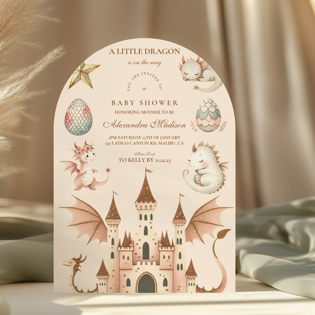 Invitación Un pequeño dragón está en camino a Baby Shower (Subido por el creador)