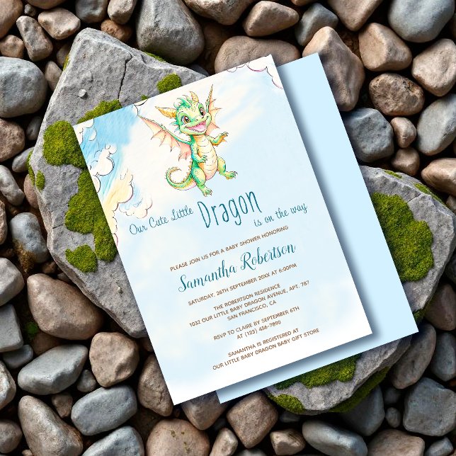Invitación Un pequeño dragón está en camino a Baby Shower (Subido por el creador)