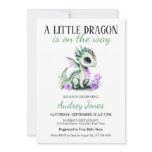 Un Pequeño Dragón Está En Camino De Baby Shower