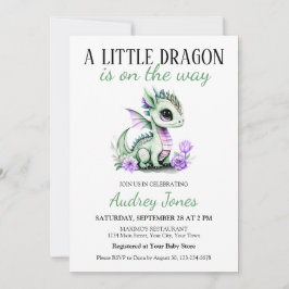 Invitación Un Pequeño Dragón Está En Camino De Baby Shower