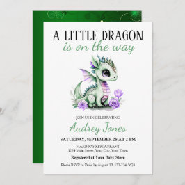 Invitación Un Pequeño Dragón Está En Camino De Baby Shower