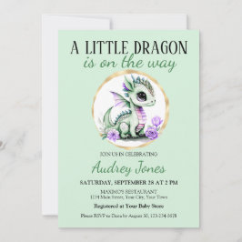 Invitación Un Pequeño Dragón Está En Camino De Baby Shower