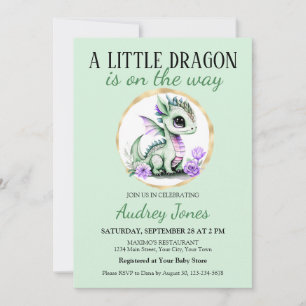 Invitación Un Pequeño Dragón Está En Camino De Baby Shower