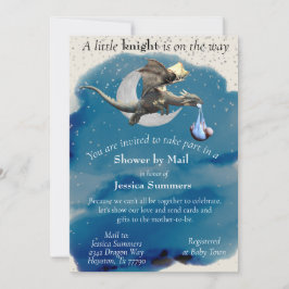 Invitación Un Pequeño Dragón Knight Baby Shower Por Mail Silv