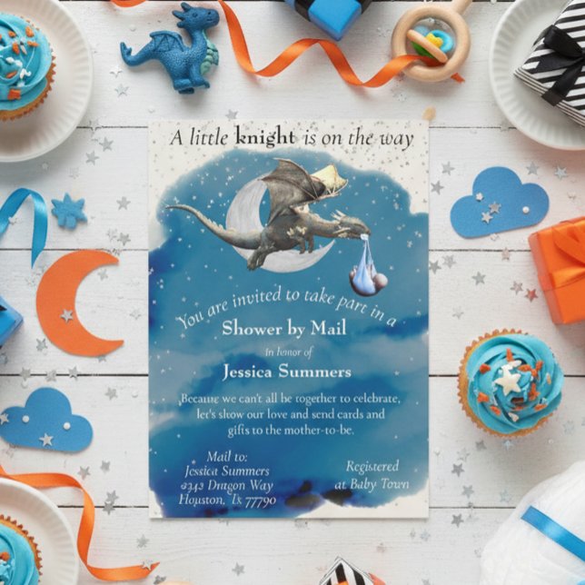 Invitación Un Pequeño Dragón Knight Baby Shower Por Mail Silv (Subido por el creador)
