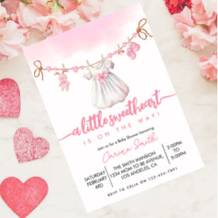 Invitación Un pequeño Dulcito para San Valentín Baby Shower