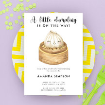 Un pequeño dumpling está en camino baby shower