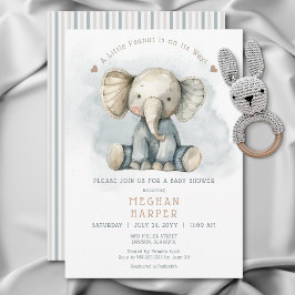 Invitación Un pequeño elefante azul de cacahuate