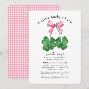 Invitación Un pequeño encanto de la suerte Trébol Coquette La