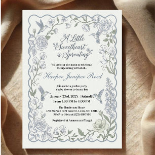 Invitación Un pequeño encanto está brotando Vintage Toile