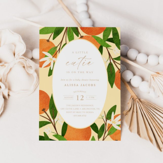 Invitación Un pequeño encanto | Fiesta de bebé moderna amaril (Subido por el creador)